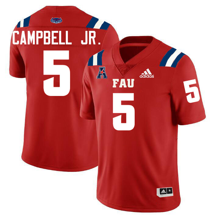 CJ Campbell Jr. FAU Jersey,Florida Atlantic Owls Football Jersey,Uniforms,Gears-Red